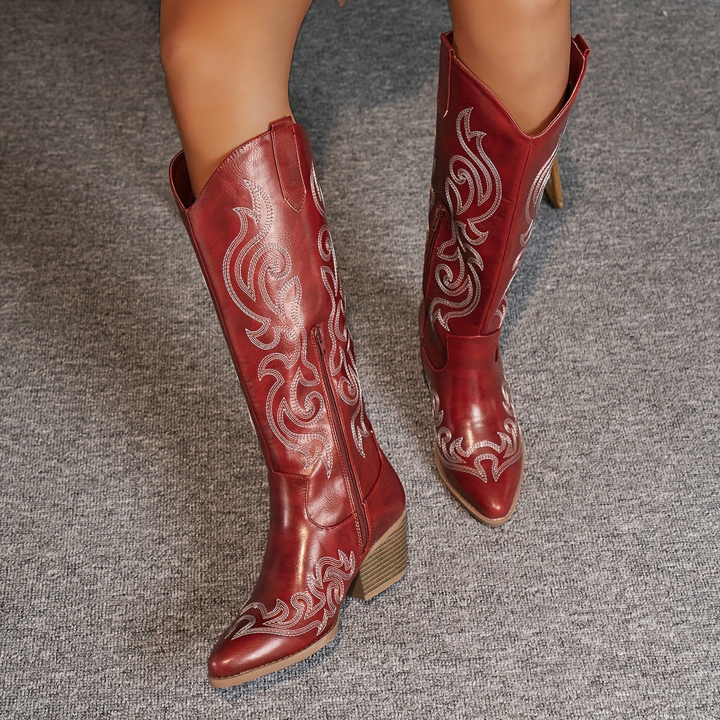 Consuelo | Women's Knee-High Cowboy Boots with Block Heel