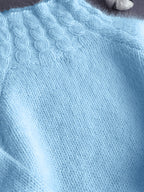 Rosalind | Women's Fuzzy Alpaca Cable Knit Mock Neck Sweater
