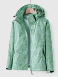 Sage | Women's Botanical Print Waterproof Hooded Jacket