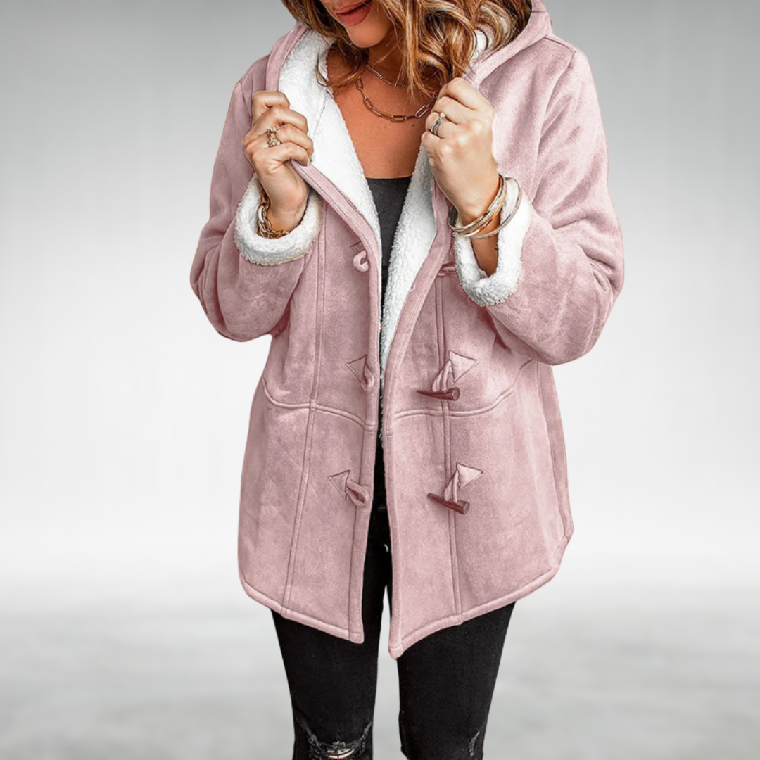 Meredith | Women's Hooded Fleece Coat with Toggle Button Fastening