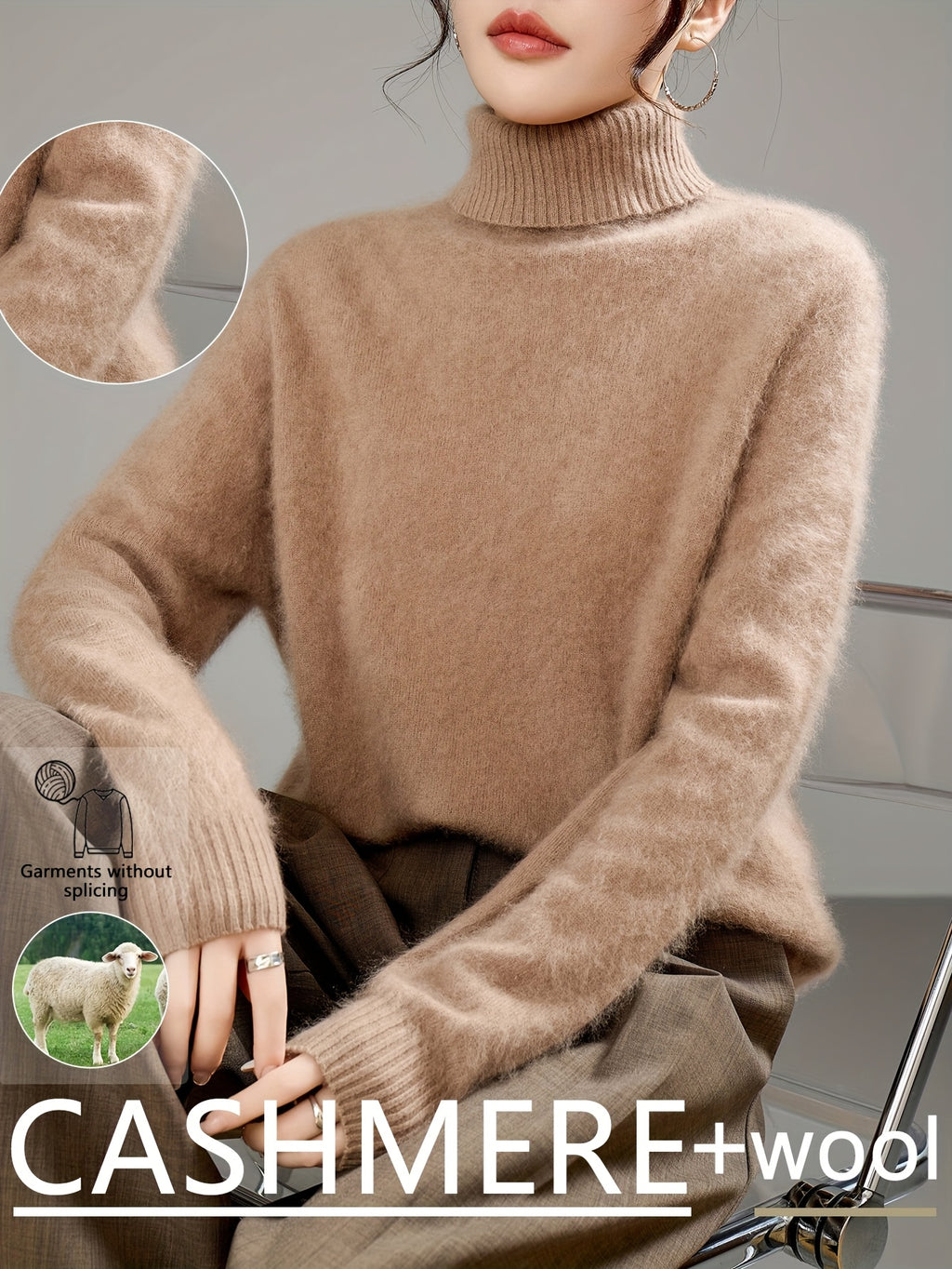 Odessa | Women's Pure Cashmere Wool Turtleneck Sweater