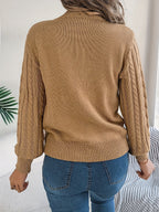 Elspeth | Women's Pointelle Cable Knit Crew Neck Sweater
