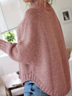 Wren | Women's Wool Cable Knit High-Neck Sweater with Flared Hem for Casual Fall Wear