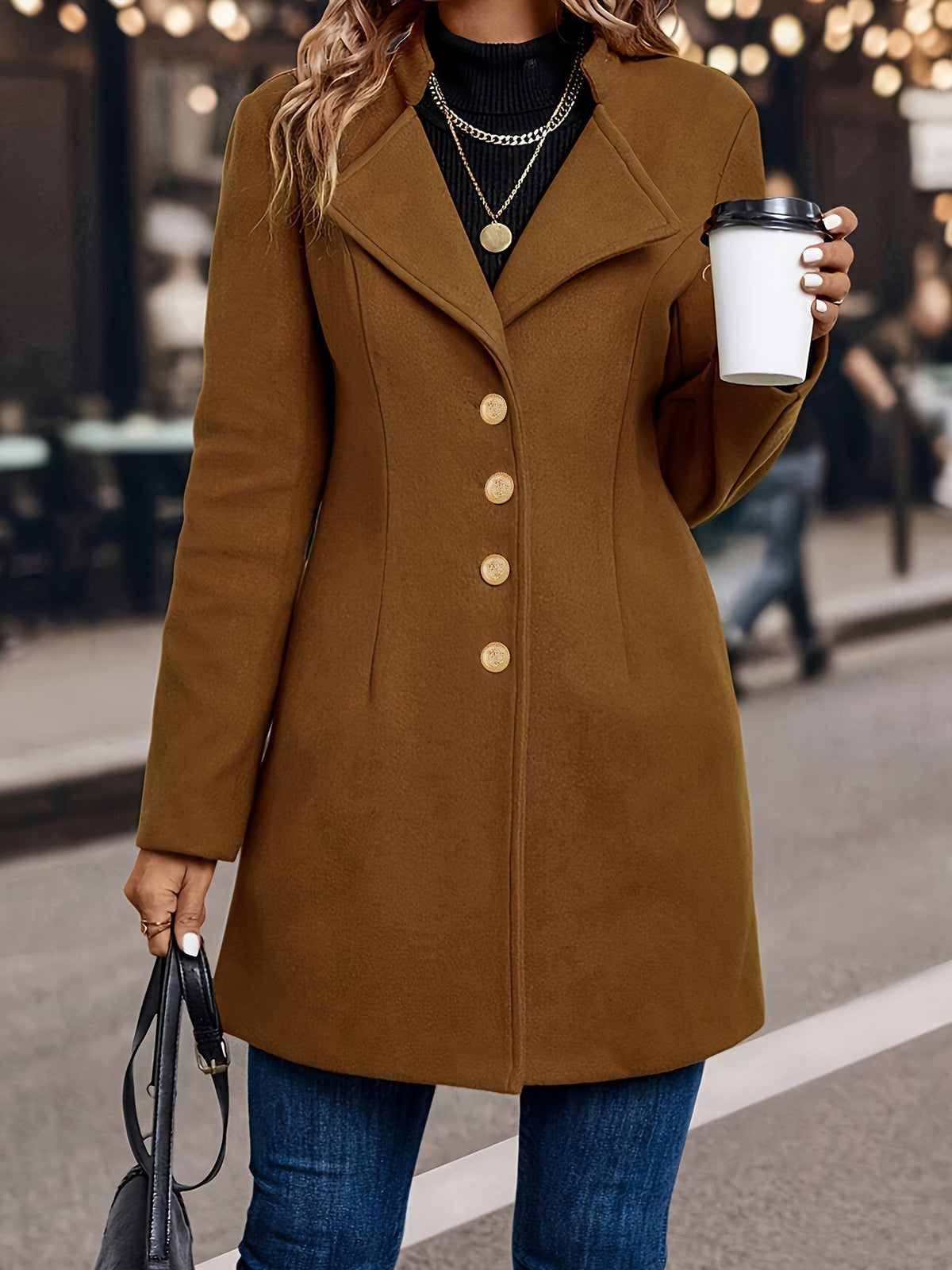 Victoria | Women's Single-Breasted Button-Up Tunic Coat