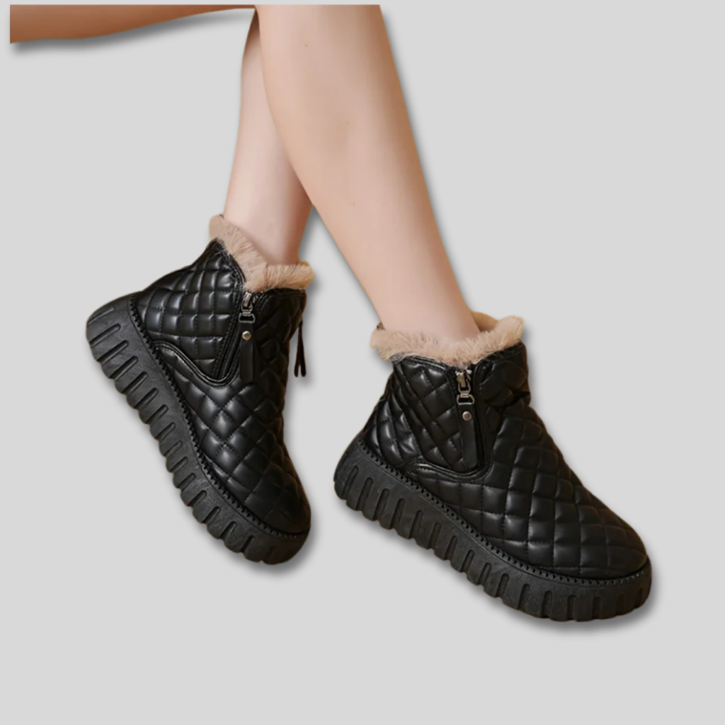 Wynonna | Women's Platform Winter Boots with a Quilted, Puffer-Style Upper