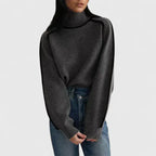 Bianca | Women's Contrast Piped Batwing Turtleneck Sweater