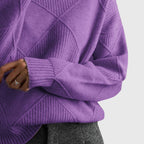 Sienna | Women's Diagonal Seam Roll Neck Sweater for Cosy Winter Wear