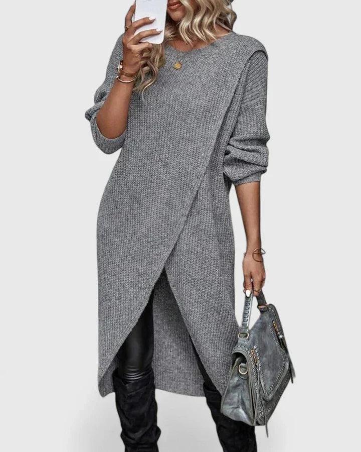 Kaitlyn | Women’s Wrap Front Long Sweater Dress
