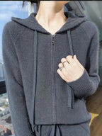 Freya | Women's Zip-Up Hooded Knit Cardigan