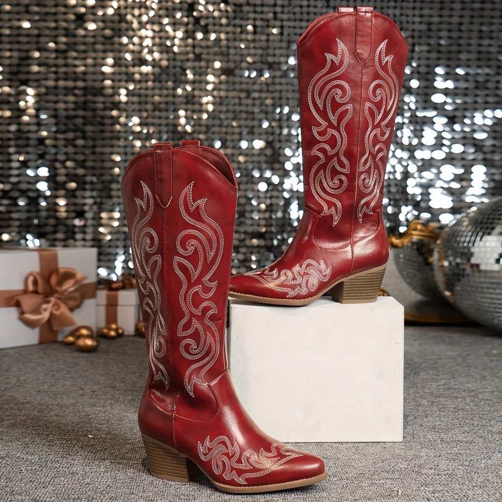 Consuelo | Women's Knee-High Cowboy Boots with Block Heel