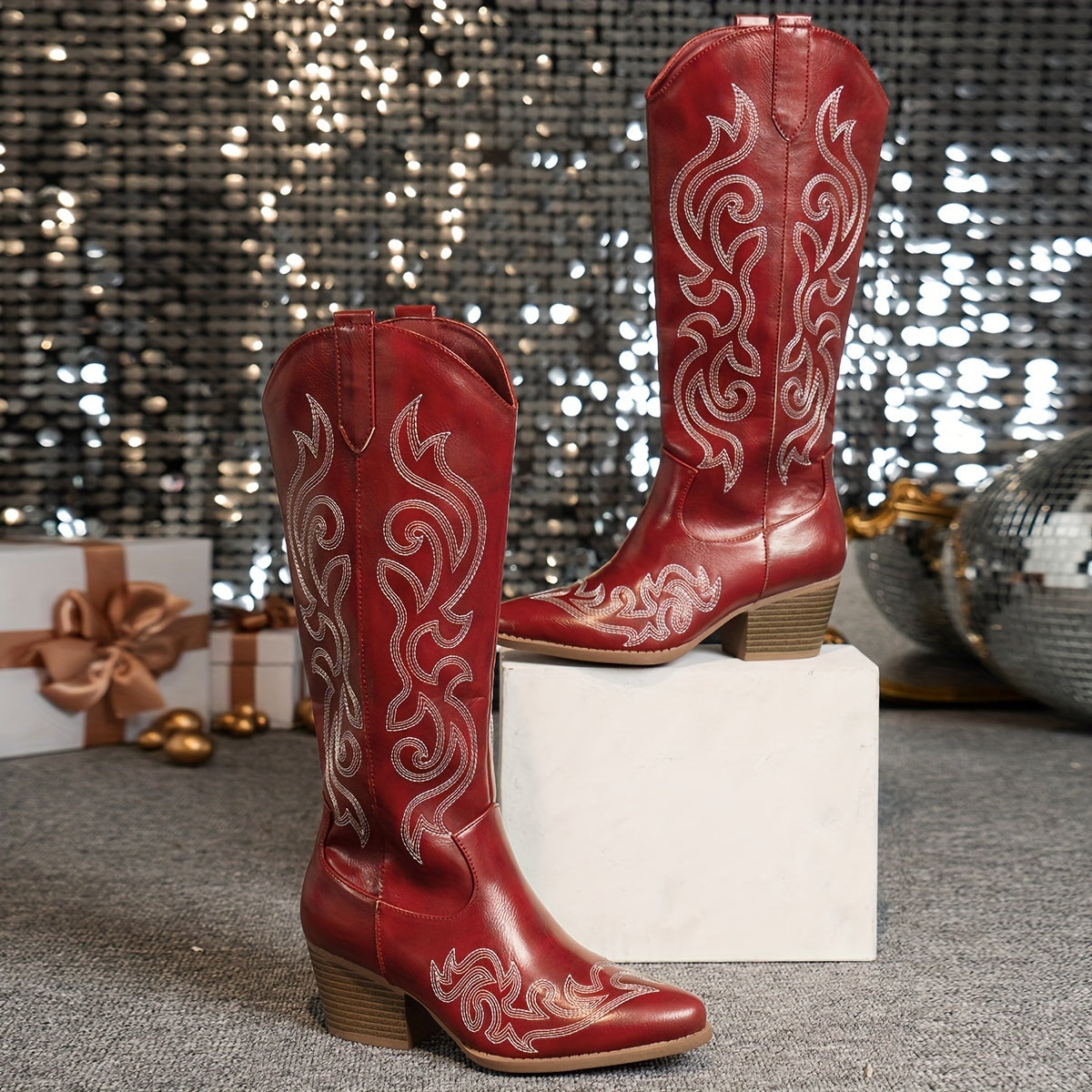 Consuelo | Women's Knee-High Cowboy Boots with Block Heel