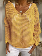 Emberlynn | Women's Open Weave Crochet Hoodie Sweater