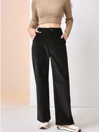 Bronwyn | Women's High Waisted Wide Leg Corduroy Pants