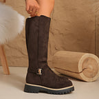 Cosima | Women's Chunky Platform Knee High Zip Boots