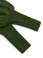 Henriette | Women's Puff Sleeve Cable Knit Mock Neck Sweater