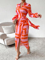 Printed Wrap Summer Dress