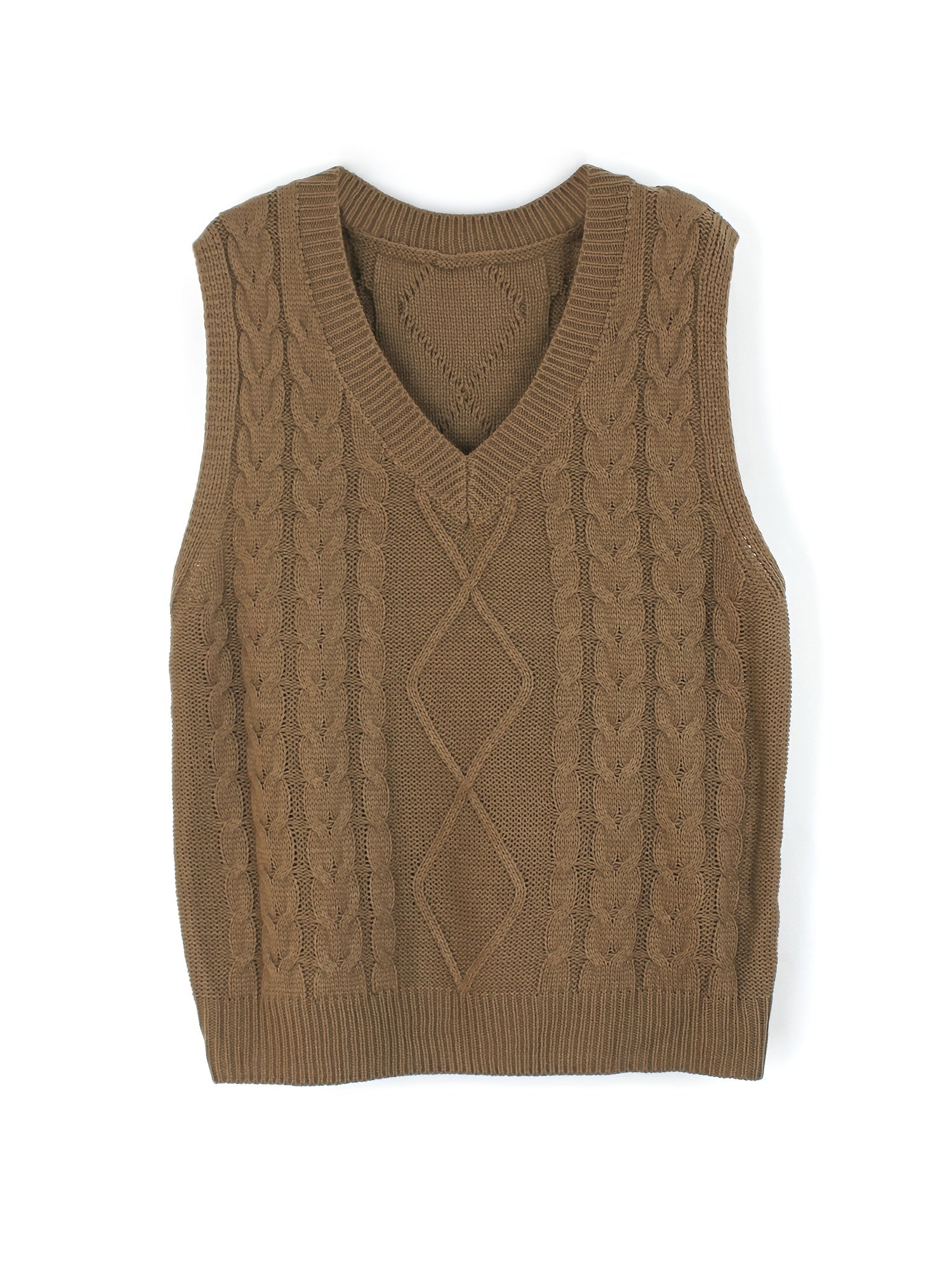 Delaney | Women's Cable Knit V-Neck Sweater Vest