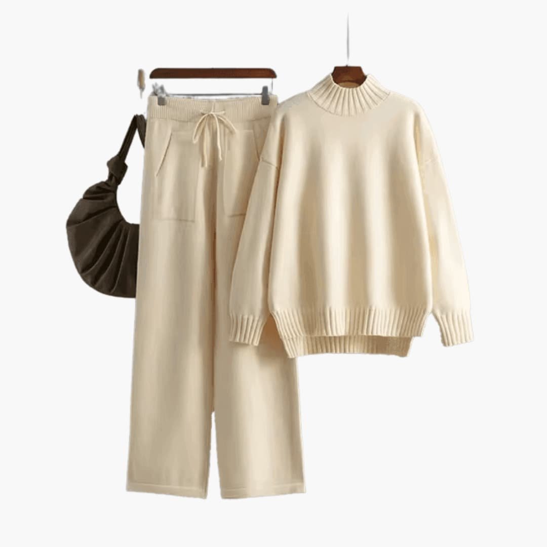 Philomena | Women's Wide Leg Pants and Mock Neck Sweater Two Piece Set