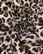 Genevieve | Women's Long Hooded Rain Jacket with Leopard Print Lining