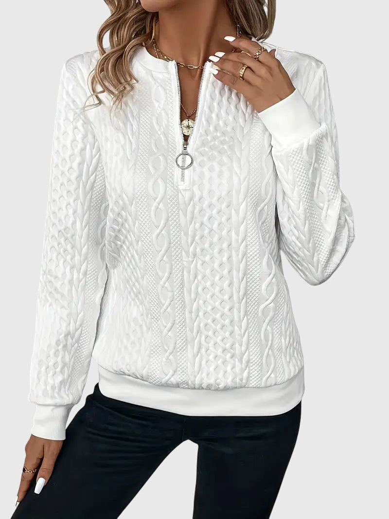 Harlow | Women's Cable Knit Quarter-Zip Sweater