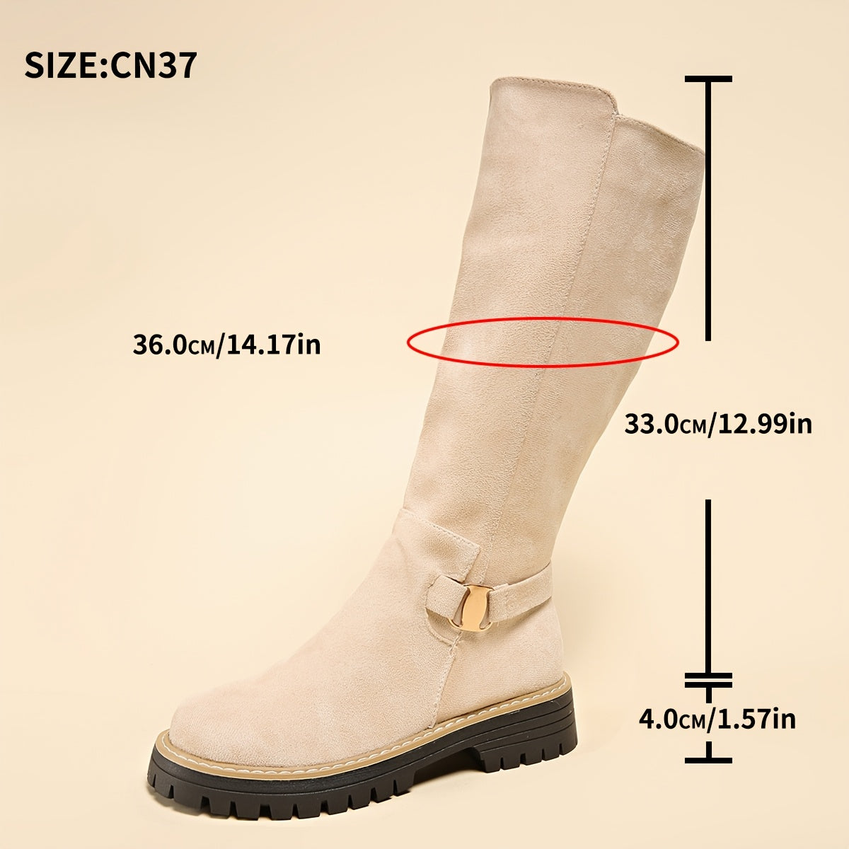 Cosima | Women's Chunky Platform Knee High Zip Boots