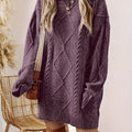 Marchetta | Women's Diamond Cable Knit Oversized Sweater Dress