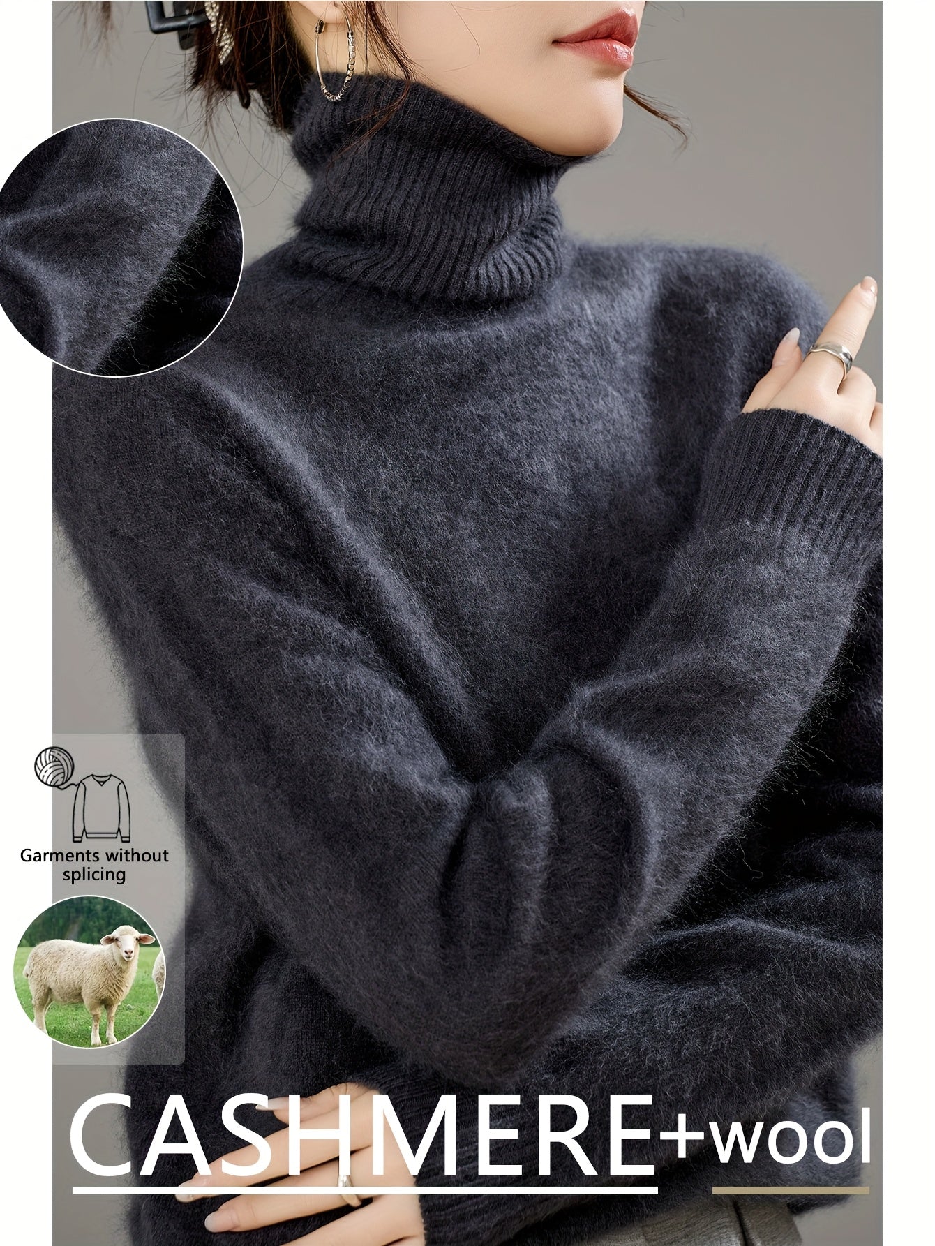 Odessa | Women's Pure Cashmere Wool Turtleneck Sweater