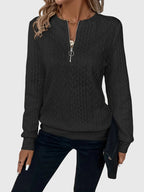Harlow | Women's Cable Knit Quarter-Zip Sweater
