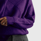 Sienna | Women's Diagonal Seam Roll Neck Sweater for Cosy Winter Wear