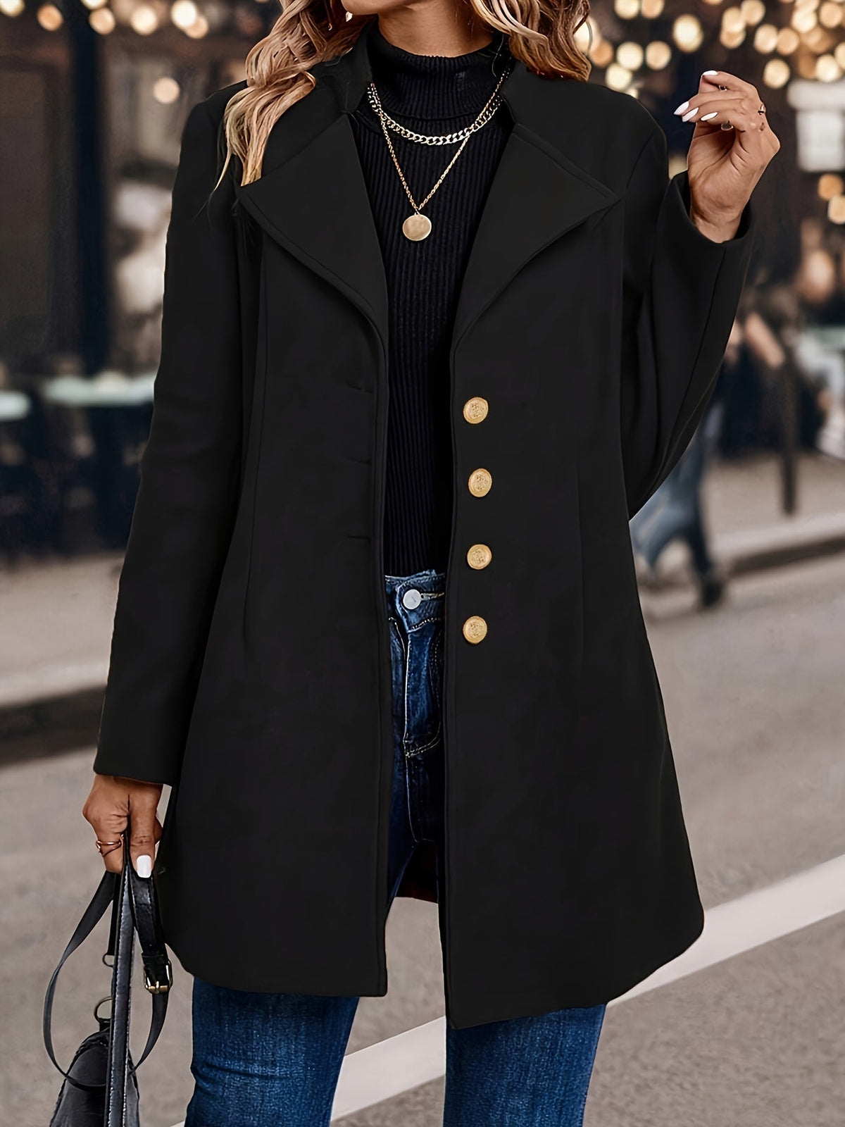 Victoria | Women's Single-Breasted Button-Up Tunic Coat