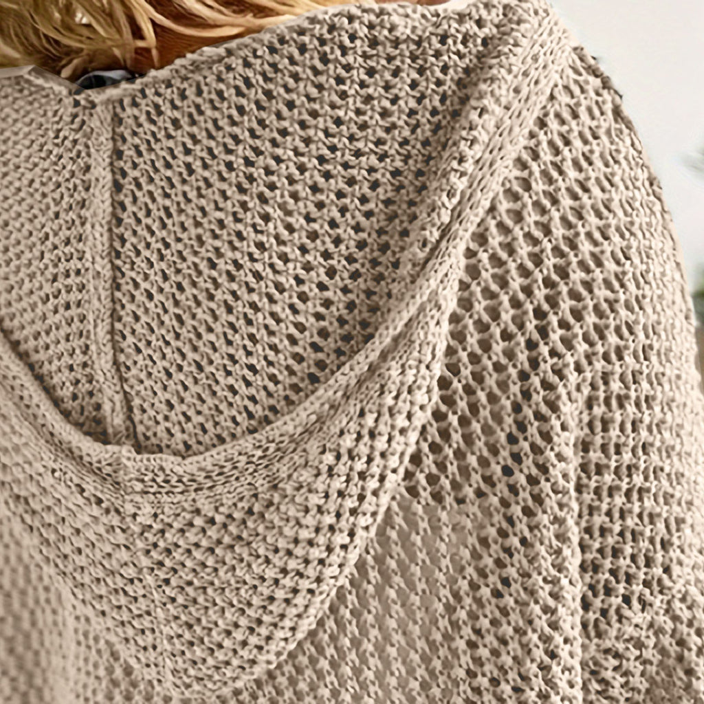 Emberlynn | Women's Open Weave Crochet Hoodie Sweater
