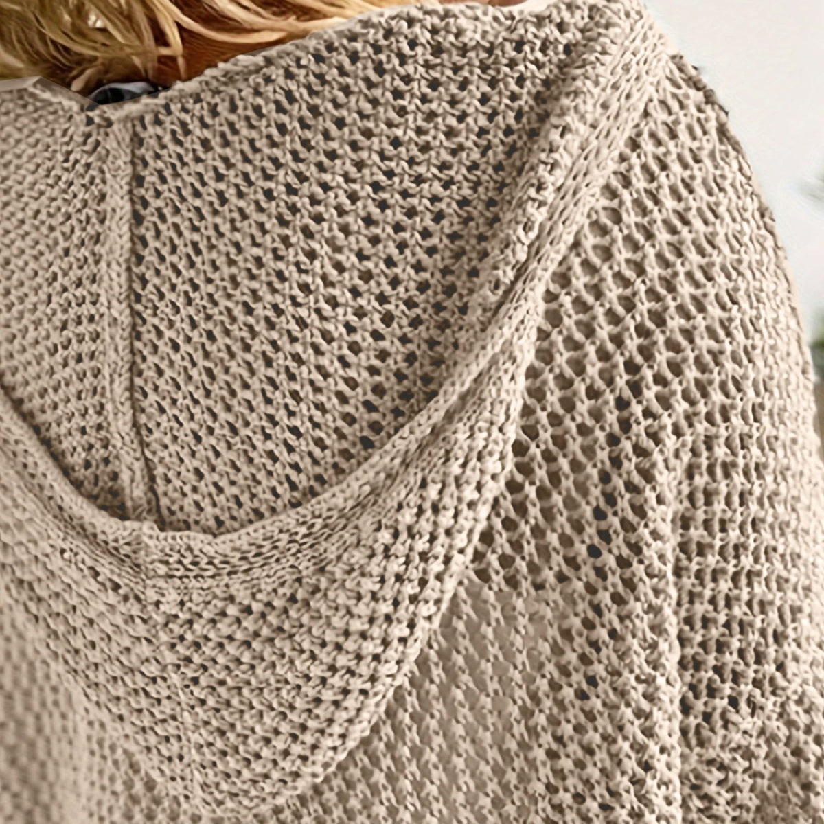 Emberlynn | Women's Open Weave Crochet Hoodie Sweater
