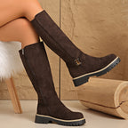 Cosima | Women's Chunky Platform Knee High Zip Boots