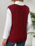 Delaney | Women's Cable Knit V-Neck Sweater Vest