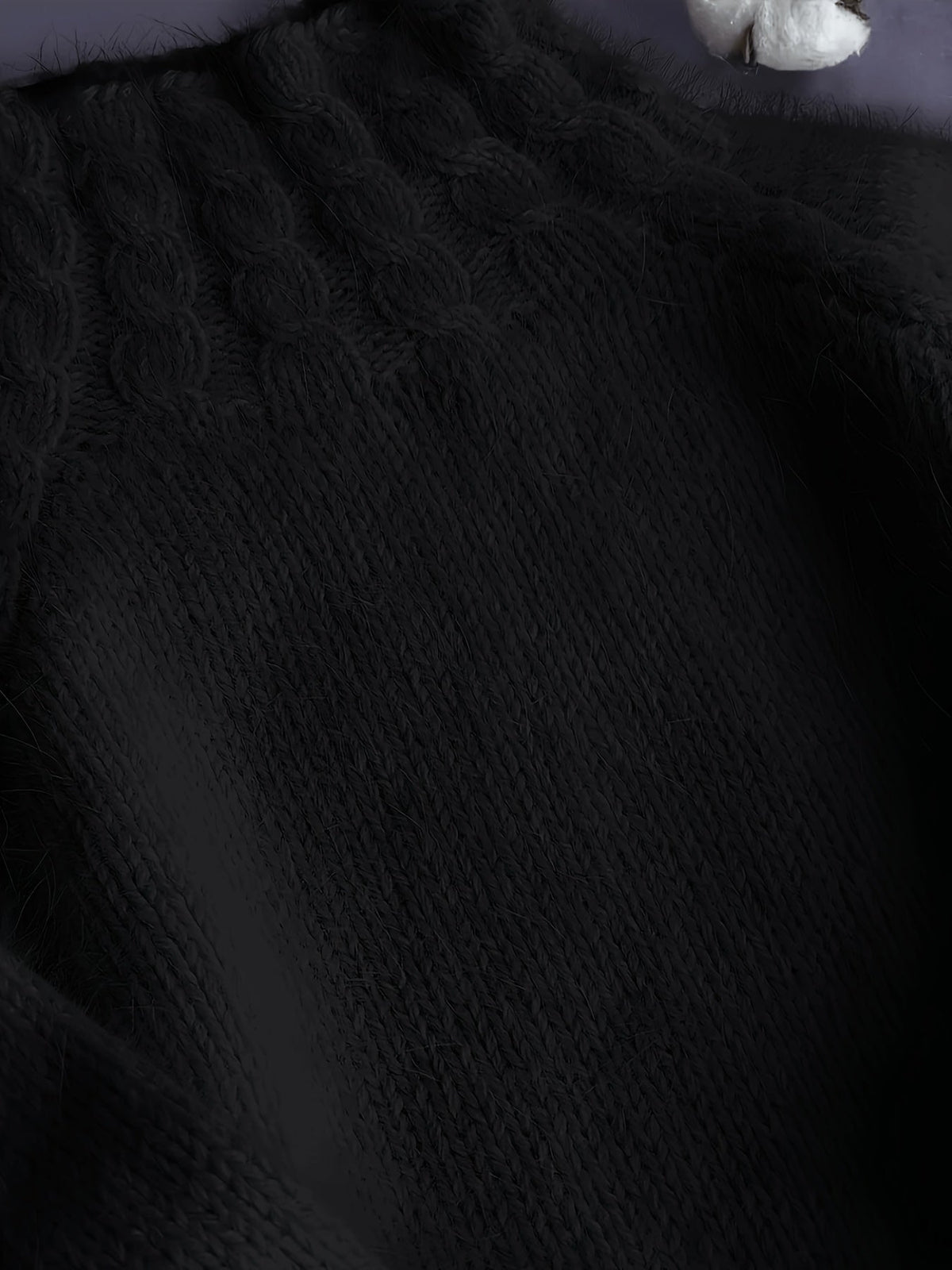 Rosalind | Women's Fuzzy Alpaca Cable Knit Mock Neck Sweater