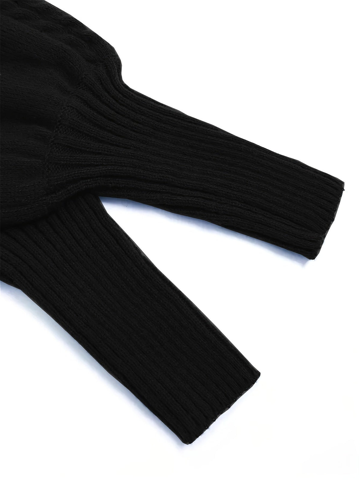 Henriette | Women's Puff Sleeve Cable Knit Mock Neck Sweater