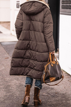 Marisela | Women's Long Puffer Coat with Sherpa Lining