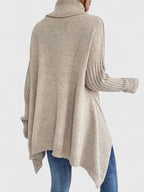 Marisette | Women's Asymmetric Hem Oversized Turtleneck Sweater
