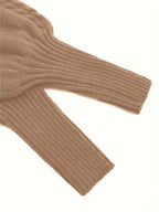 Henriette | Women's Puff Sleeve Cable Knit Mock Neck Sweater