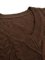 Delaney | Women's Cable Knit V-Neck Sweater Vest