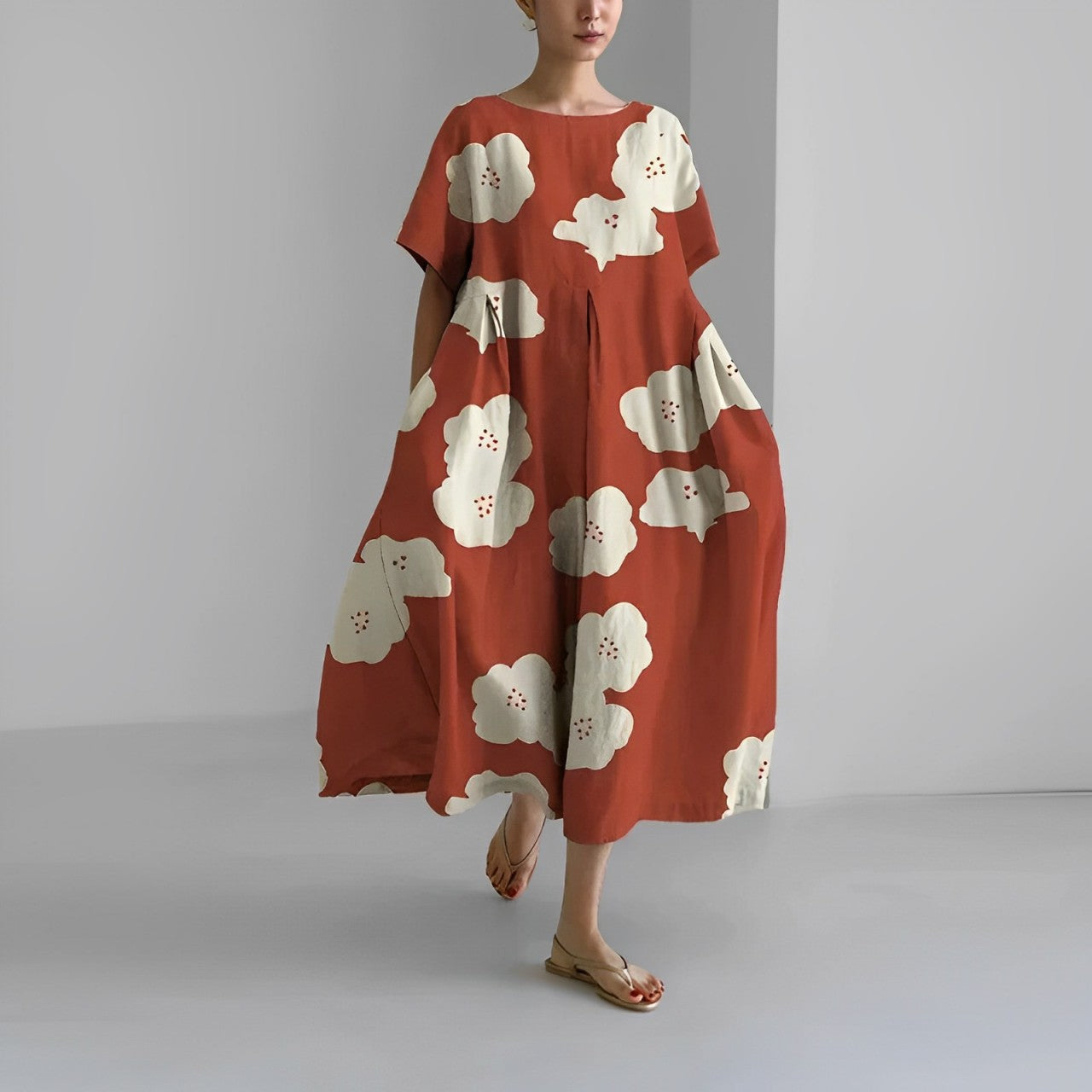 Vibrant Loose Fit Floral Summer Dress