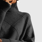 Sienna | Women's Diagonal Seam Roll Neck Sweater for Cosy Winter Wear
