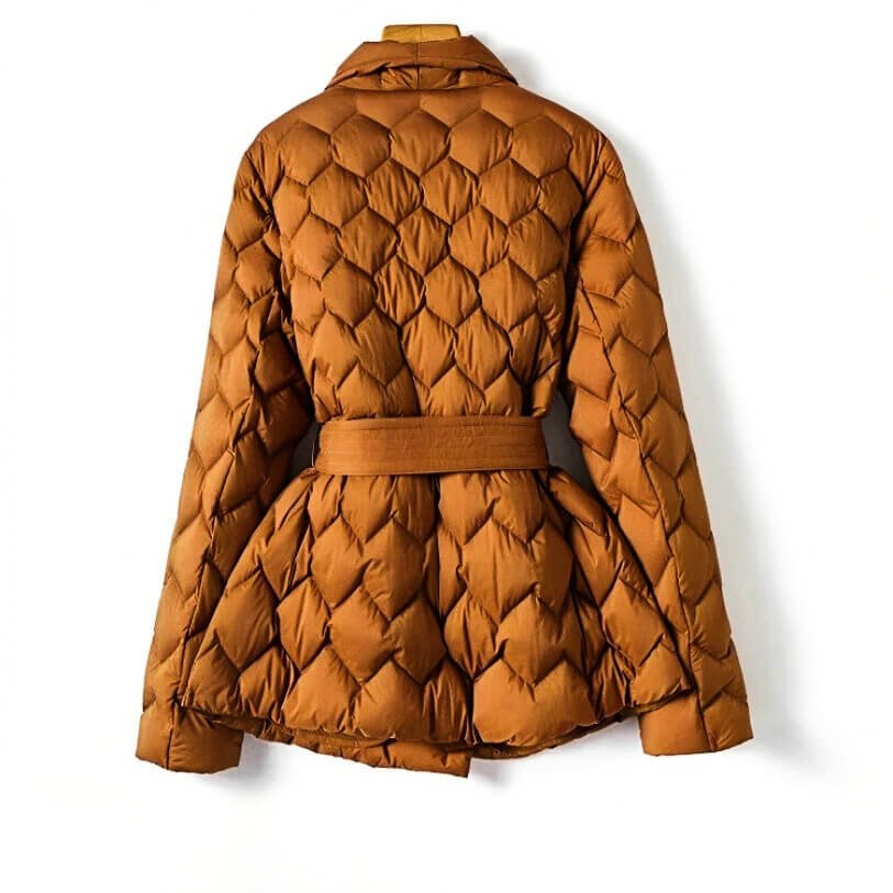 Adalyn | Women's Shawl Collar Quilted Puffer Coat with Self-Tie Belt