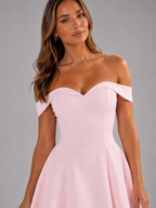 Off-Shoulder Sweetheart A-Line Homecoming Mini Dress