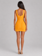 Bandage Square Neck Mini Homecoming Dress