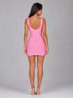Bandage Square Neck Mini Homecoming Dress