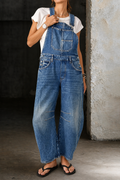 Wren | Women's Baggy Barrel Leg Denim Overalls