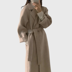 Ilse | Women's Belted Long Wool-Blend Wrap Coat