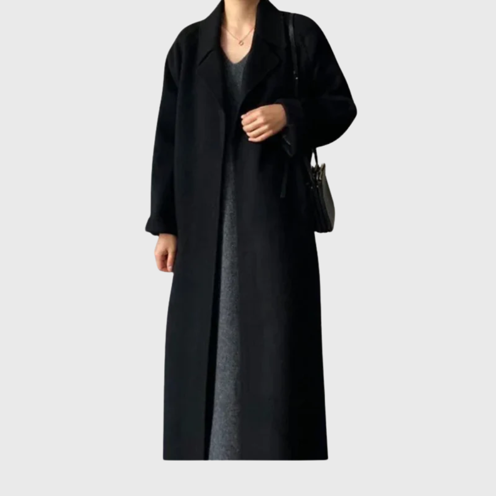 Ilse | Women's Belted Long Wool-Blend Wrap Coat