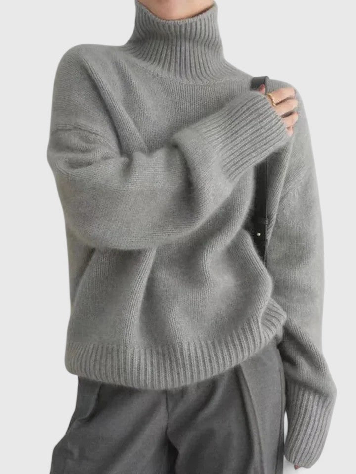 Freya | Women's Oversized Ribbed Turtleneck Sweater